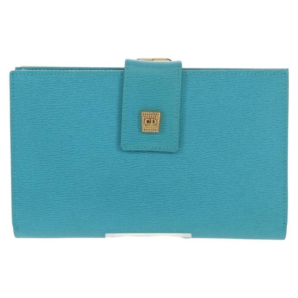 Dior Leather Long Wallet Light Blue